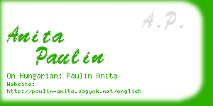 anita paulin business card